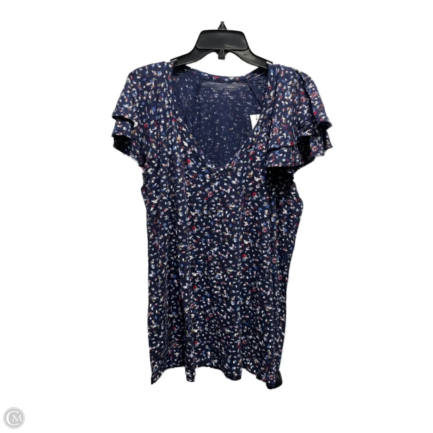 Top Short Sleeve Basic By Lane Bryant In Blue & White, Size: 14