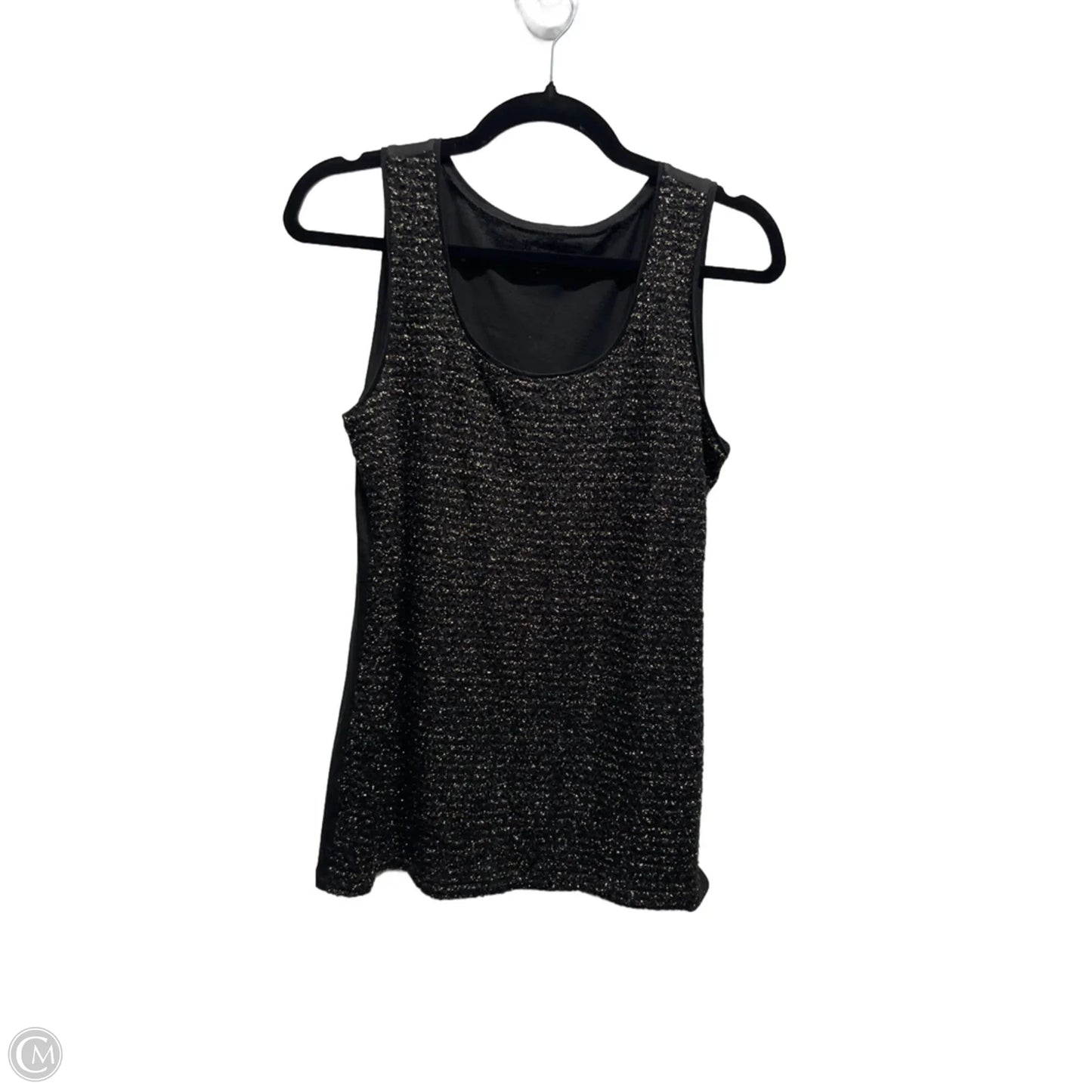 Top Sleeveless By Loft In Black & Gold, Size: S
