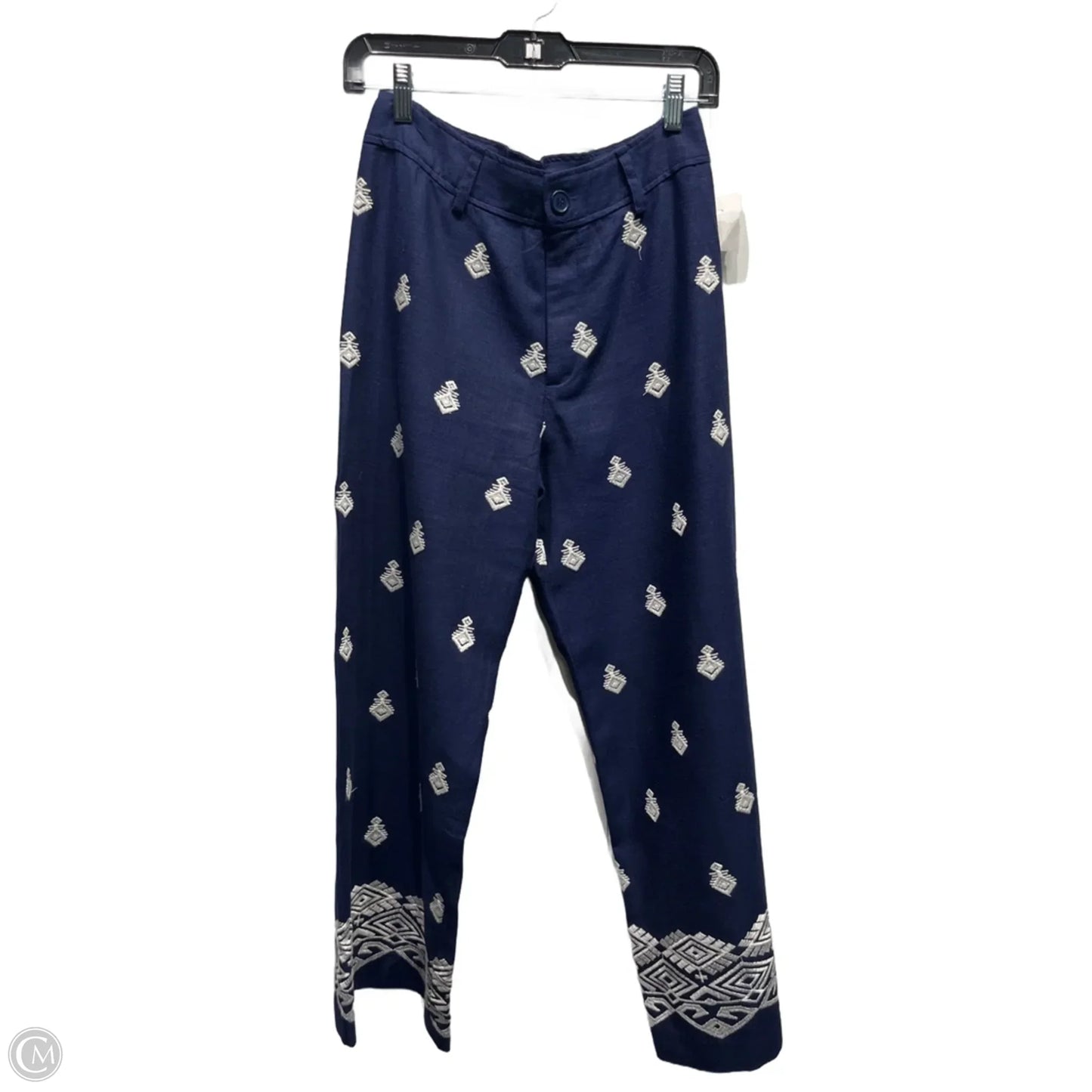 Pants Linen By Elie Tahari In Blue & White, Size: 4