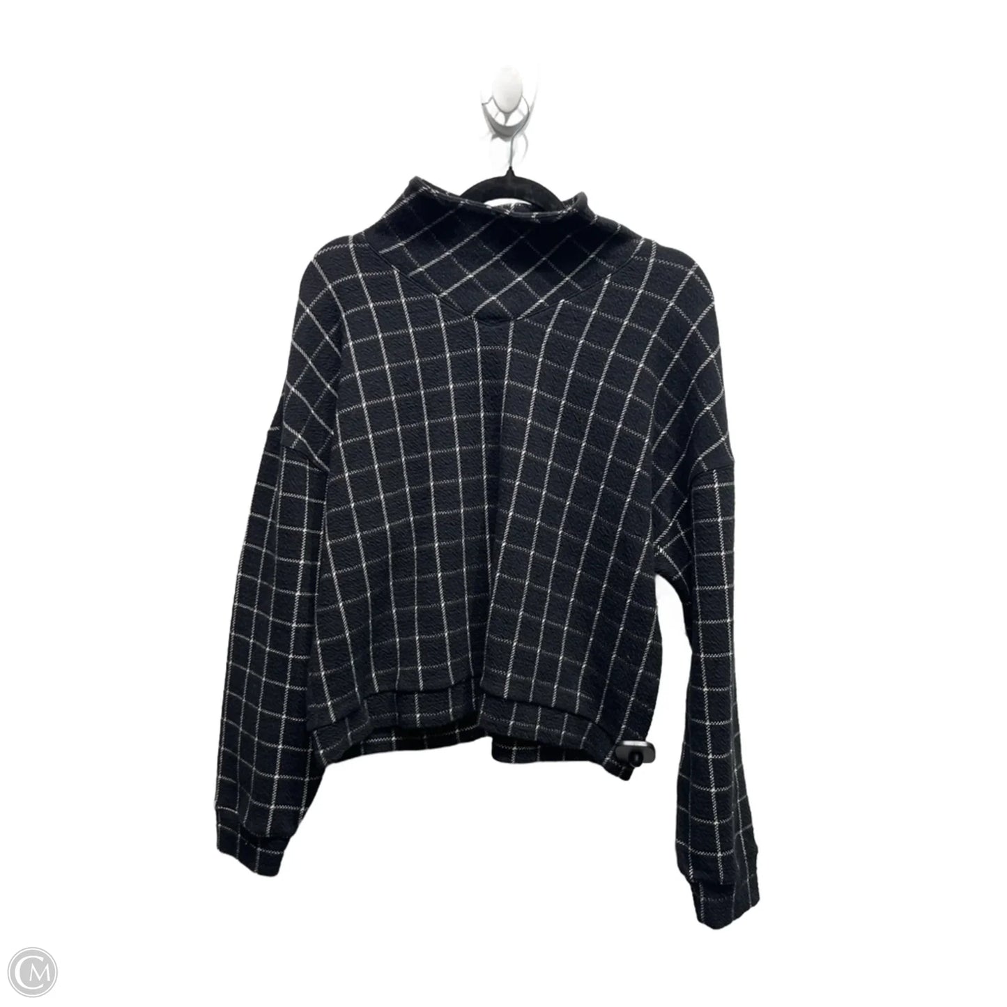 Top Long Sleeve By Madewell In Black & White, Size: L