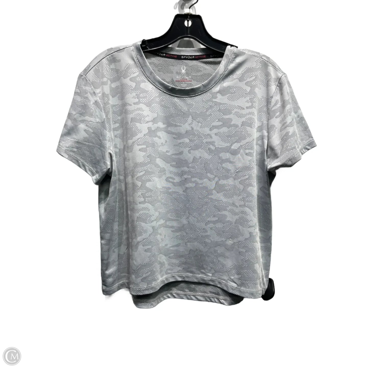 Athletic Top Short Sleeve By Spyder In Grey, Size: L