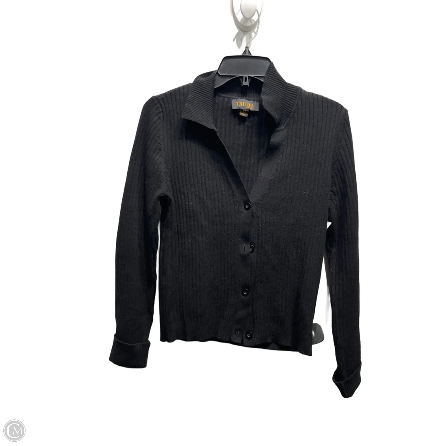 Sweater Cardigan By Truth In Black, Size: L
