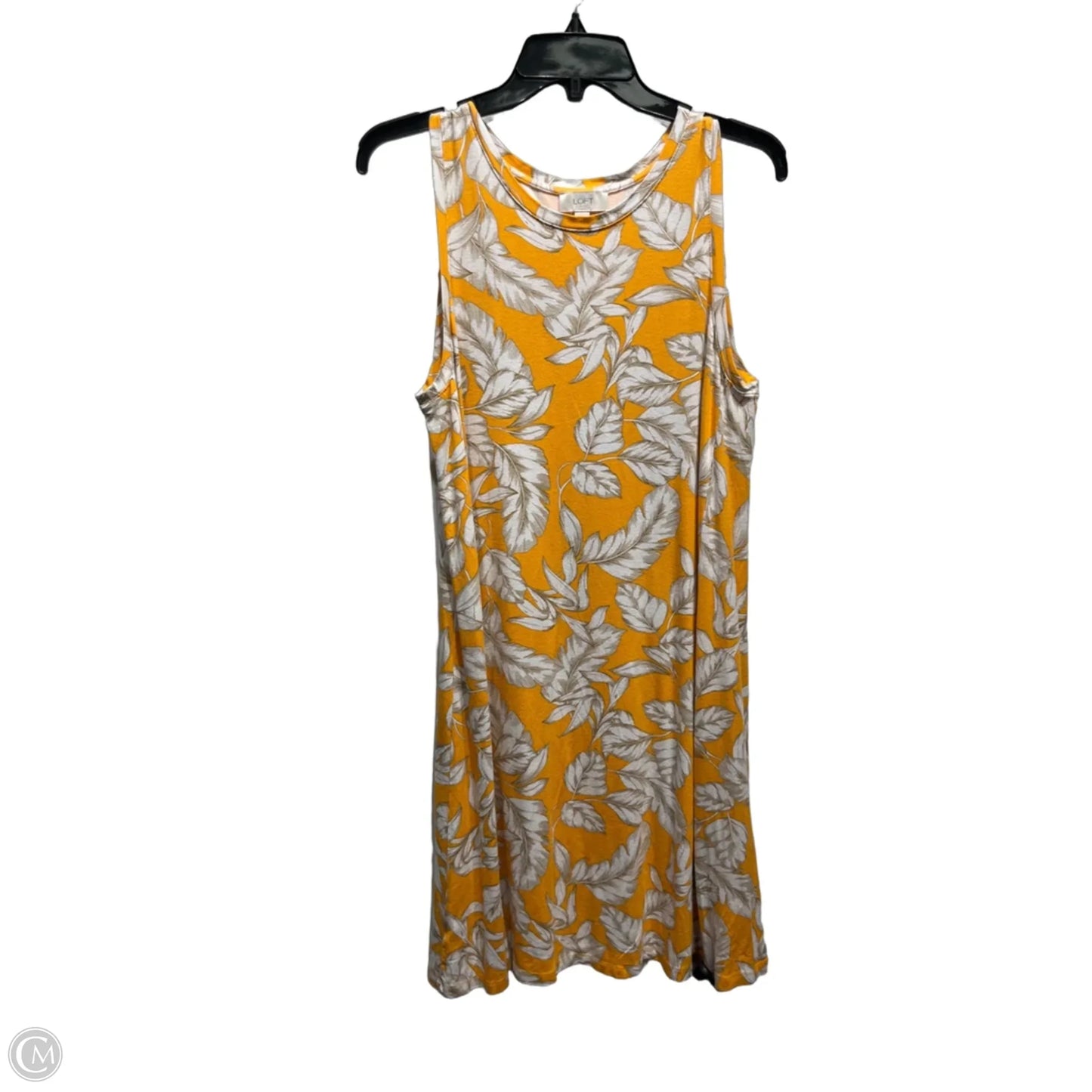 Dress Casual Short By Loft In White & Yellow, Size: L