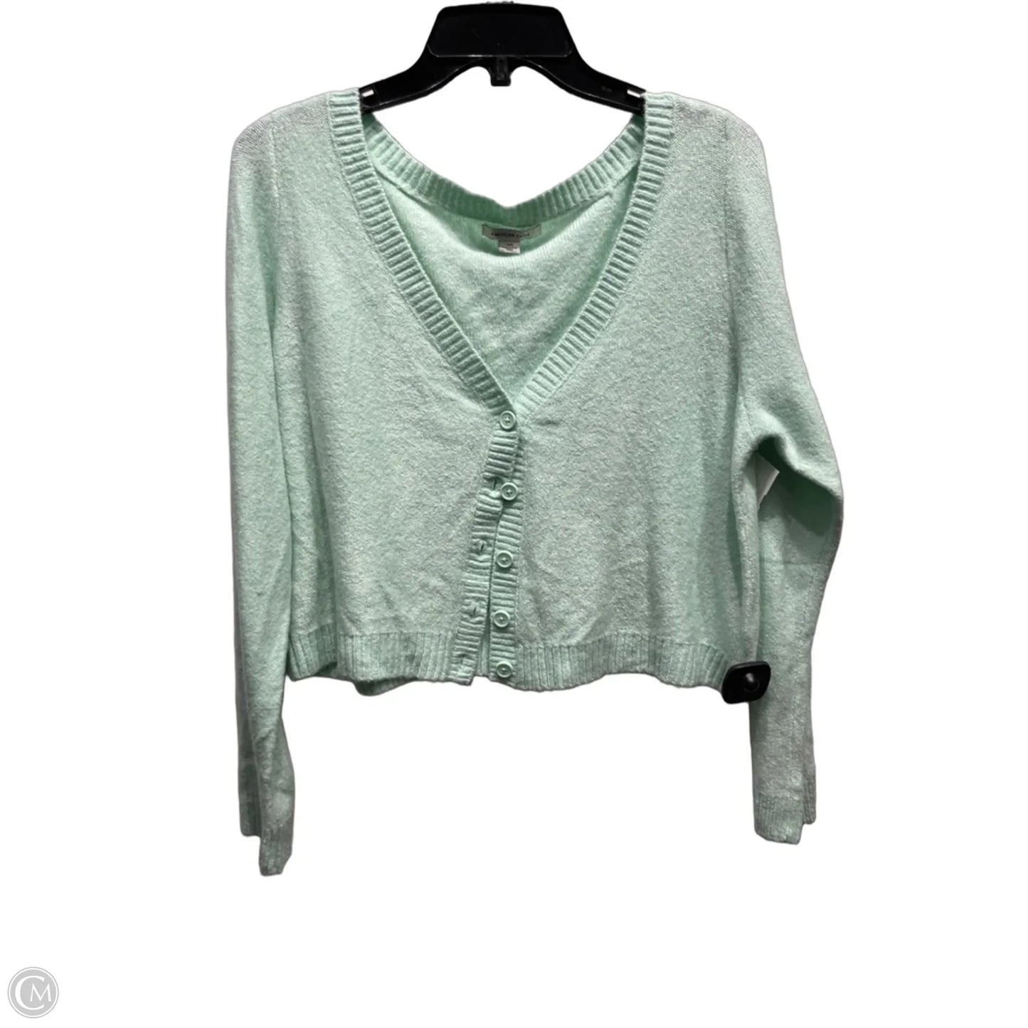 Sweater Cardigan By American Eagle In Green, Size: L