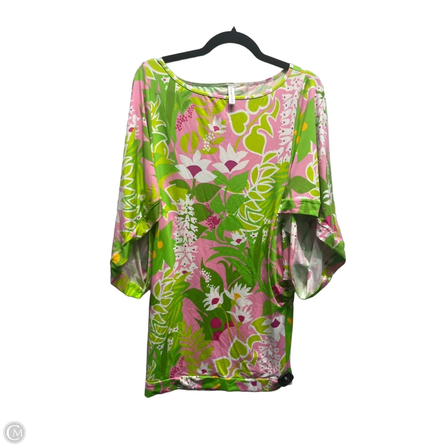 Tunic Short Sleeve By Trina Turk In Green & Pink, Size: S