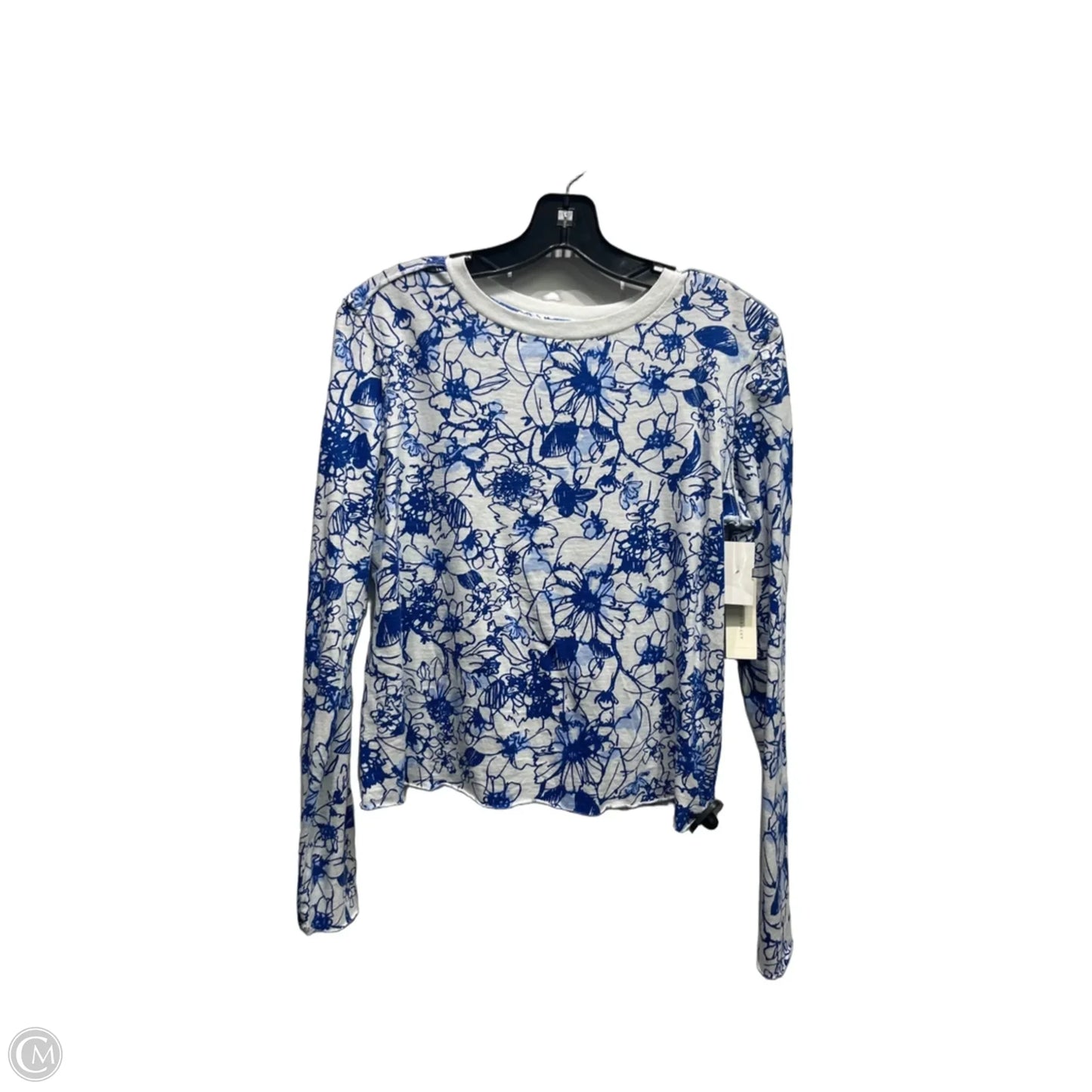 Top Long Sleeve By Maeve In Blue & White, Size: Xs