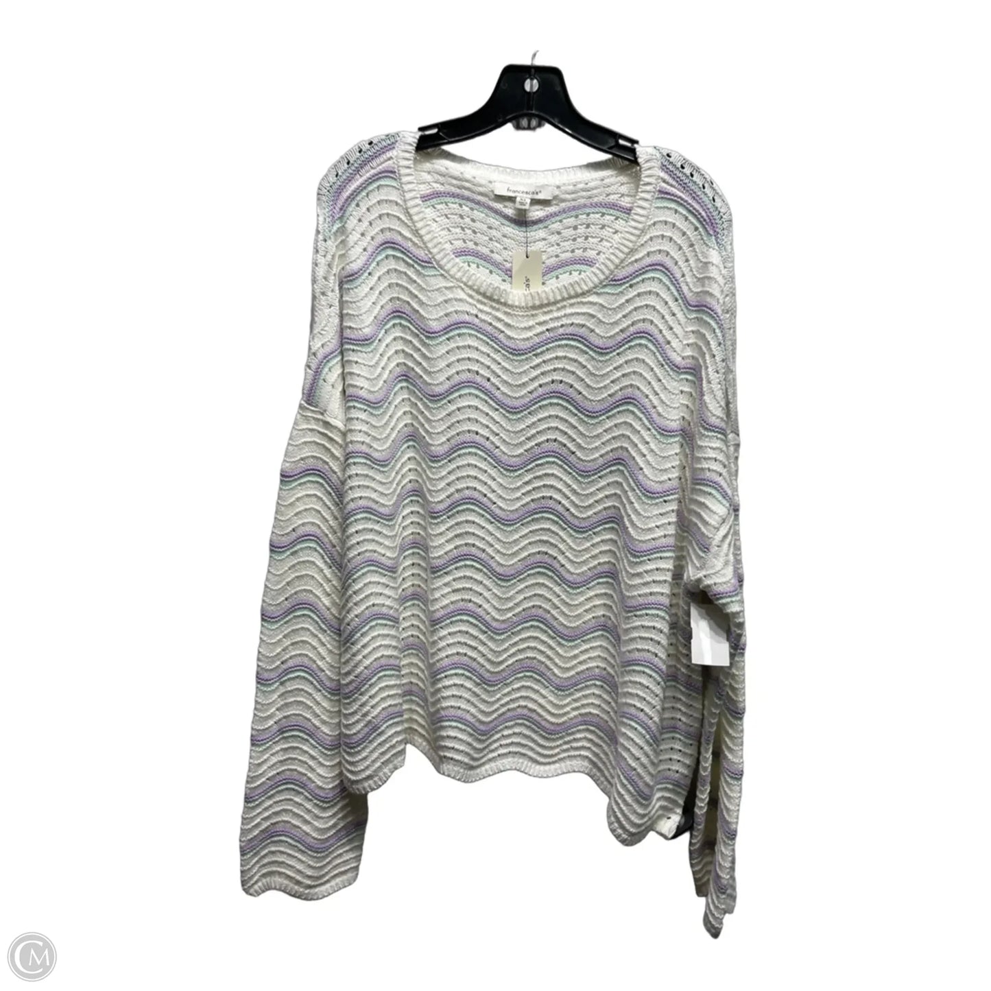 Sweater By Francesca’s In Purple & White, Size: Xl
