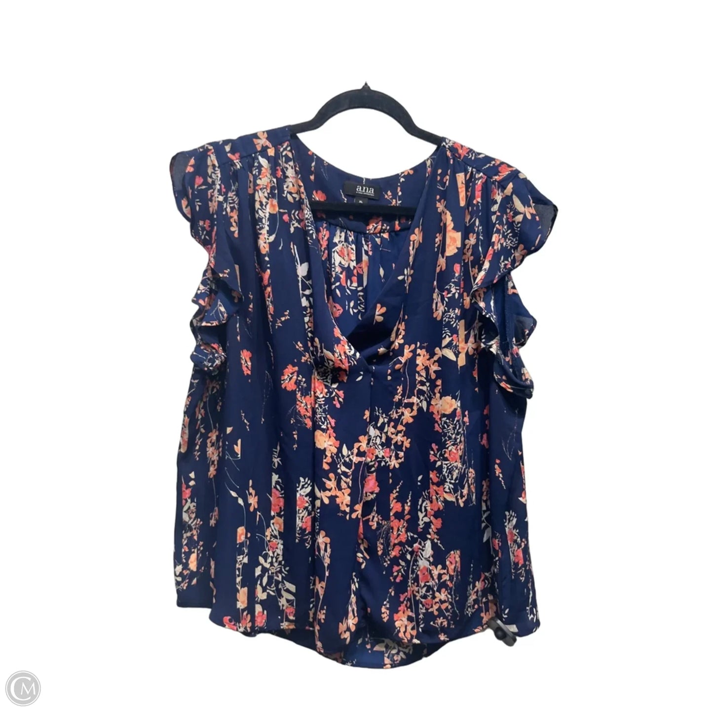 Top Short Sleeve By Ana In Blue & Pink, Size: Xl