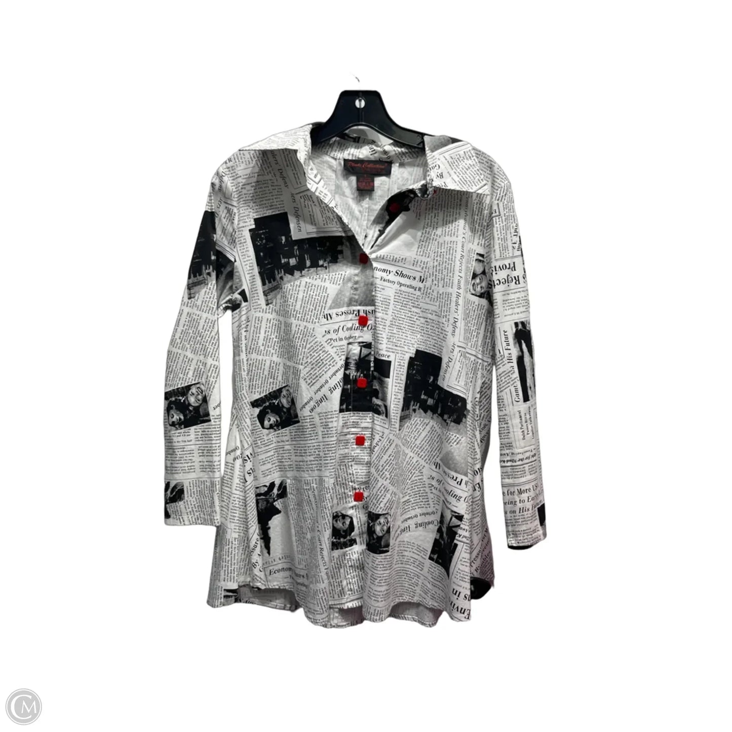 Top Long Sleeve By Clothes Mentor In Black & White, Size: S