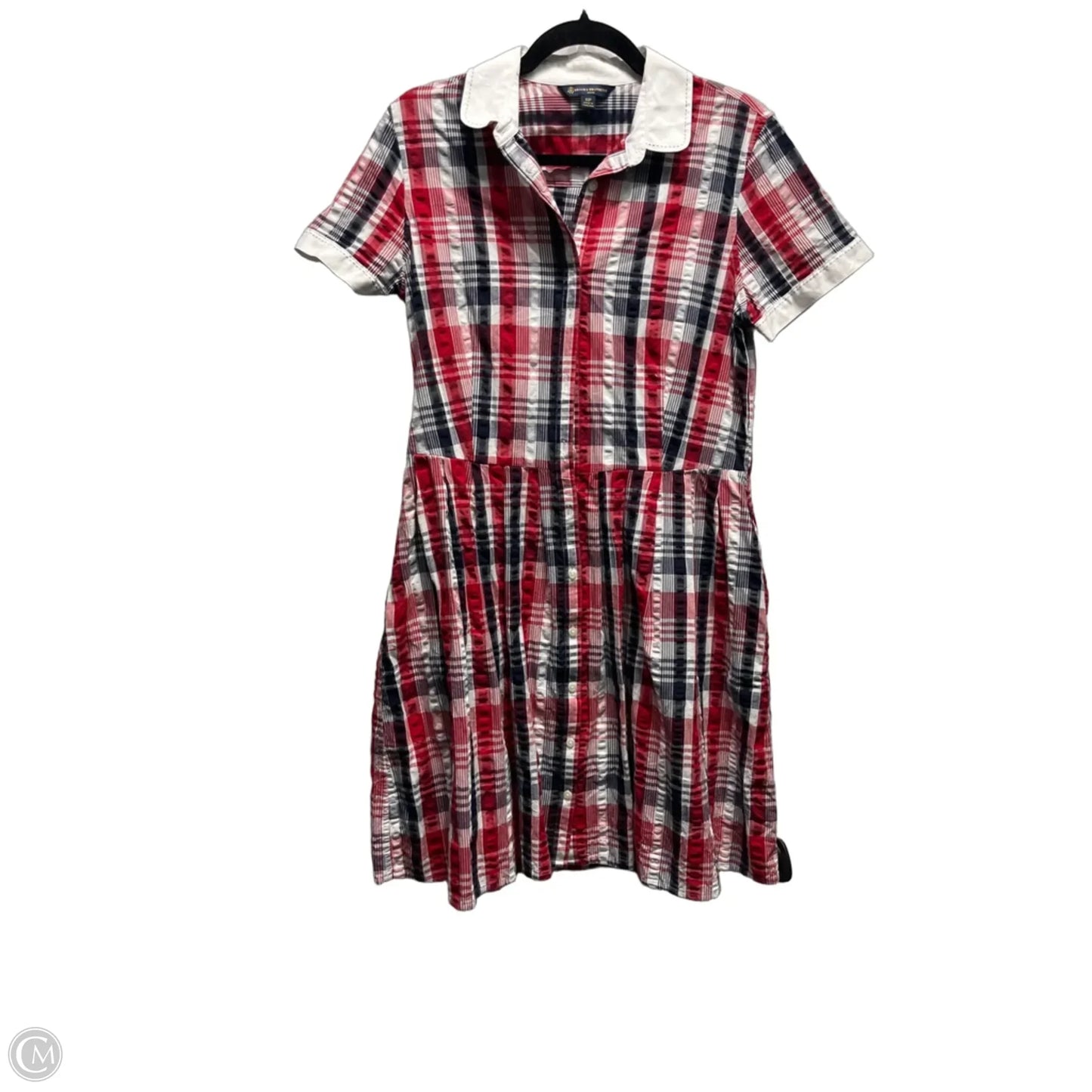 Dress Work By Brooks Brothers In Blue & Red, Size: 10p