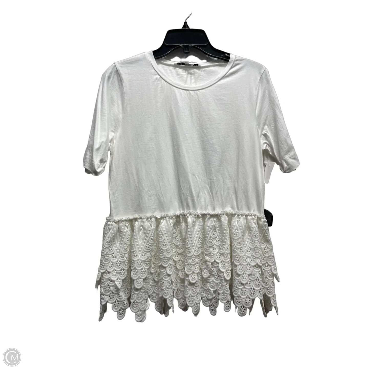 Top Short Sleeve By Endless Rose In White, Size: L