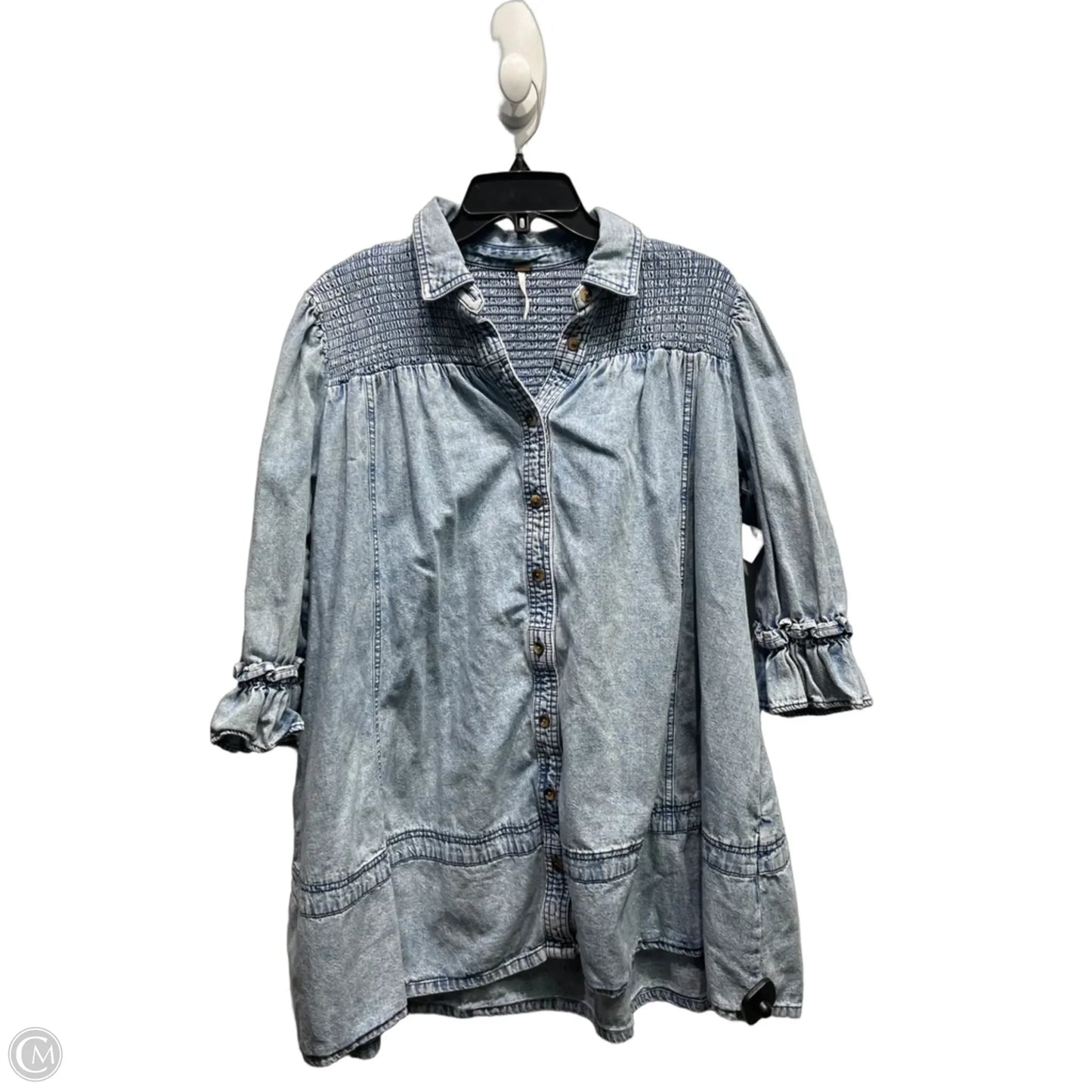Dress Casual Short By Free People In Blue Denim, Size: S