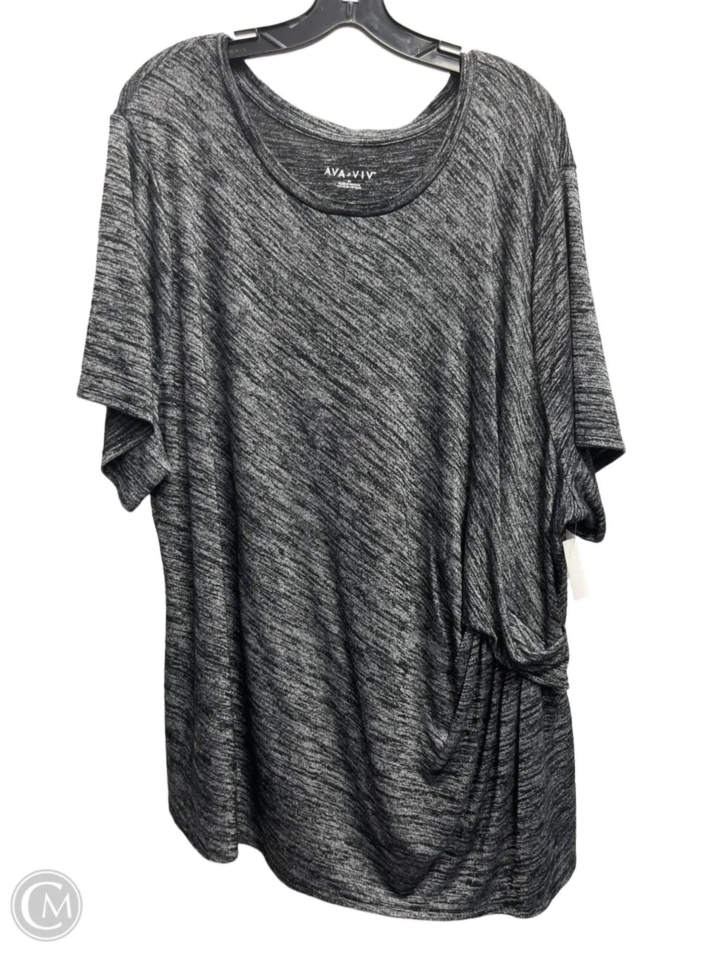 Top Short Sleeve By Ava & Viv In Grey, Size: 4x