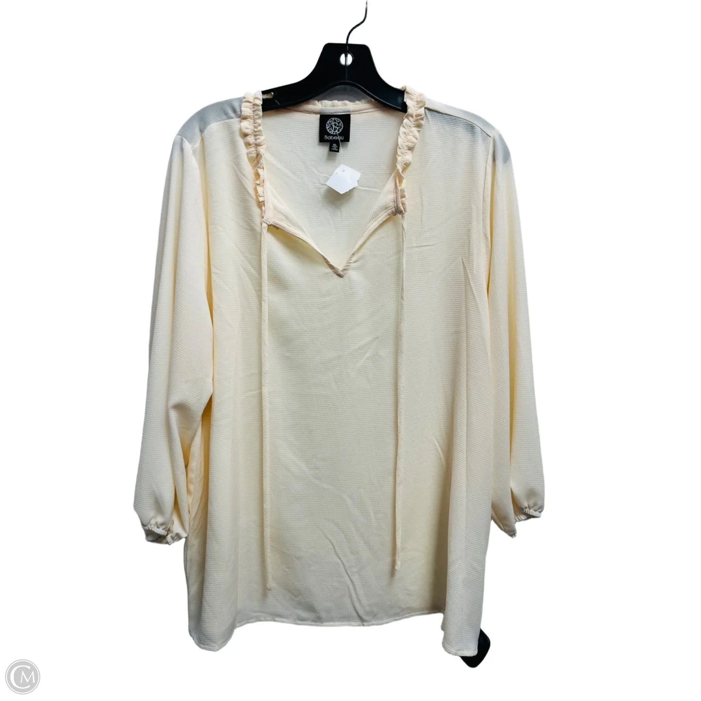 Top Long Sleeve By Bobeau In Cream, Size: Xl