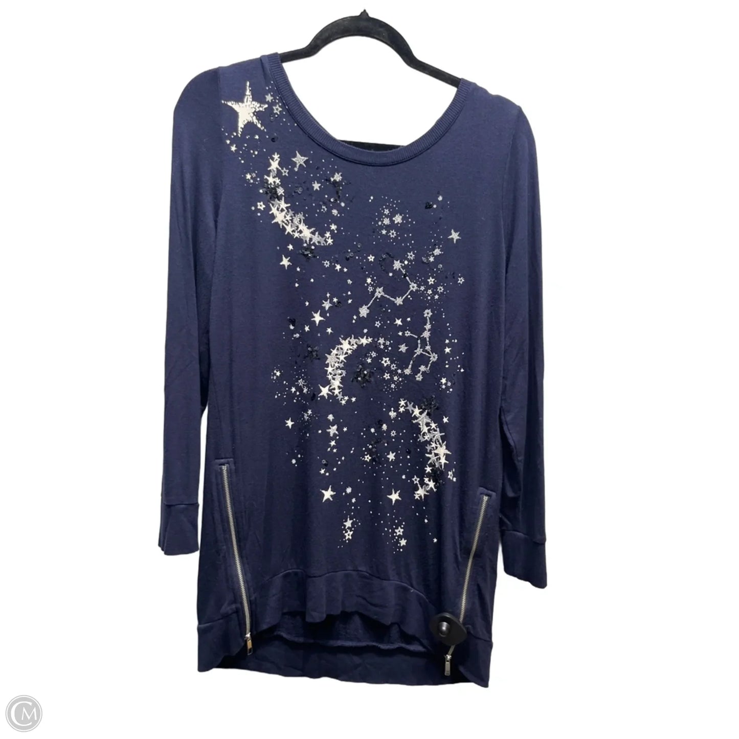 Top Long Sleeve By Chicos In Navy, Size: M