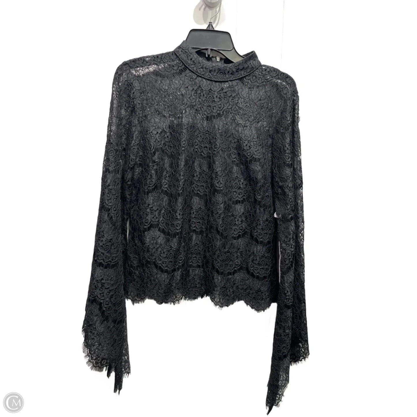 Top Long Sleeve By Venus In Black, Size: L