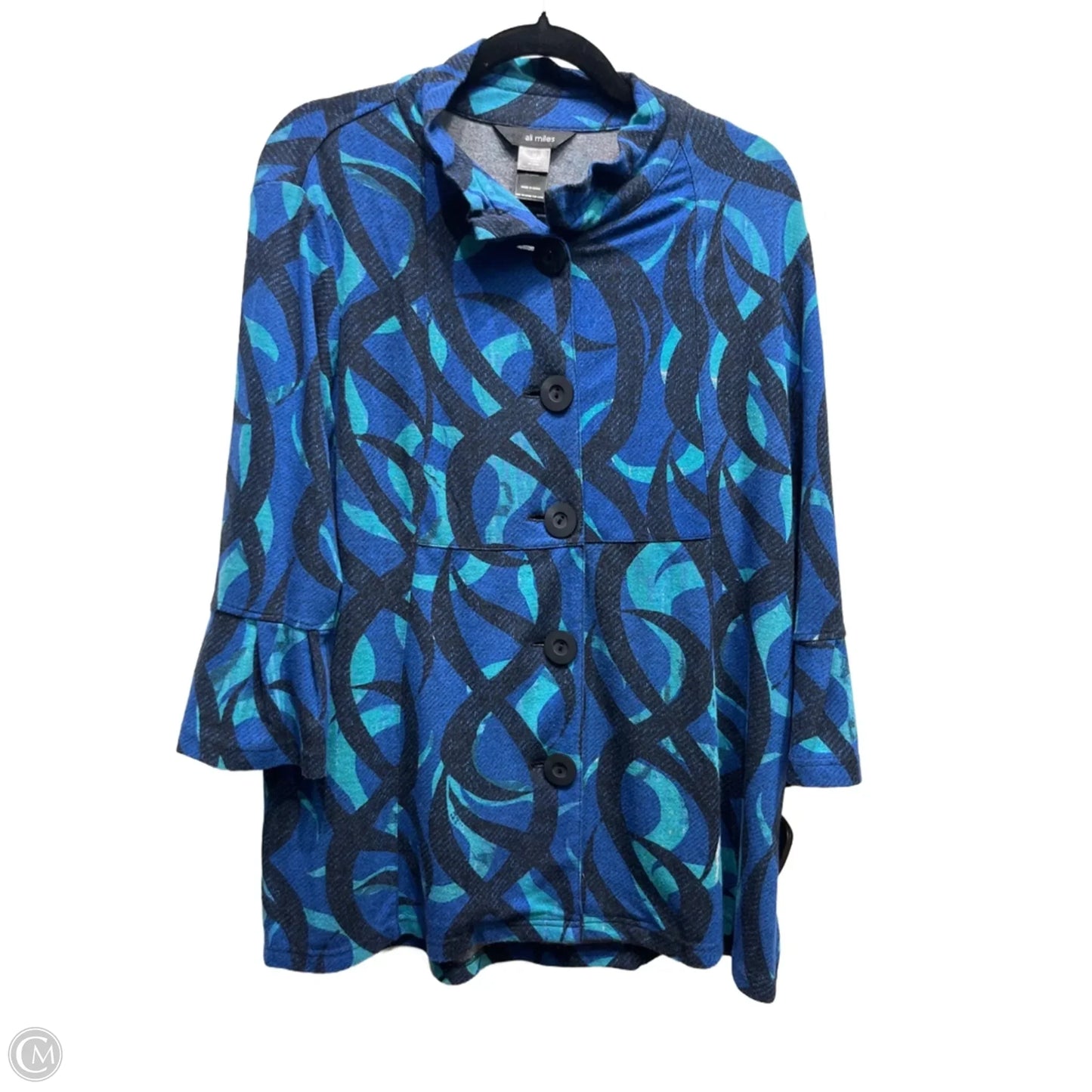 Top Long Sleeve By Ali Miles In Blue, Size: M