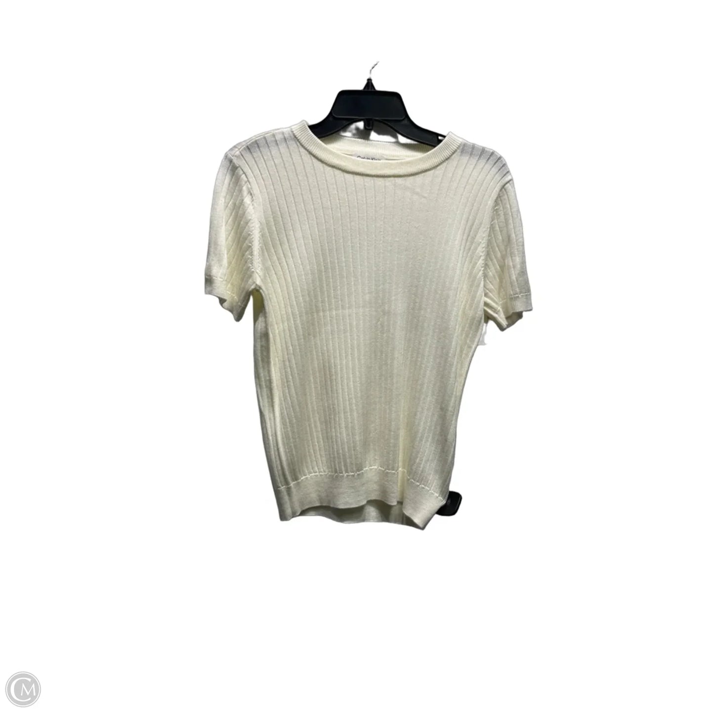 Top Short Sleeve By Calvin Klein In Cream, Size: S