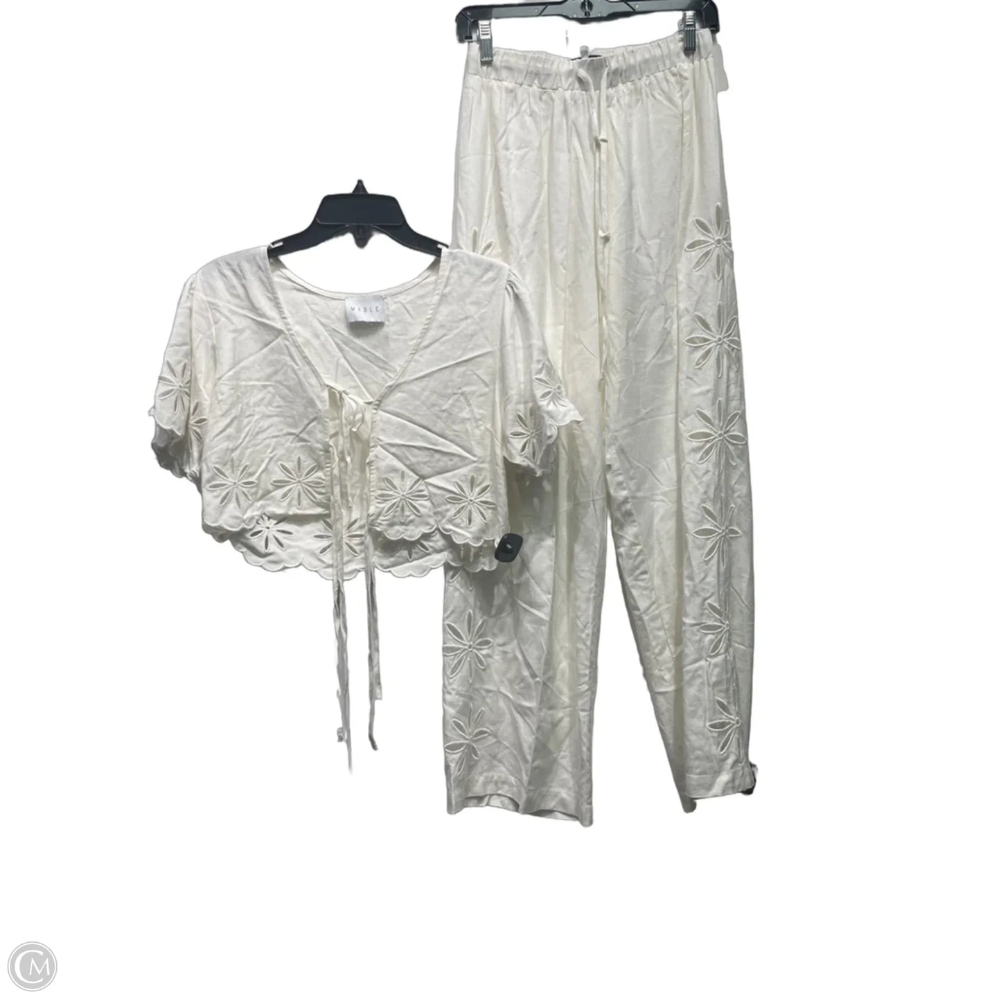 Pants Set 2pc By Mable In White, Size: S