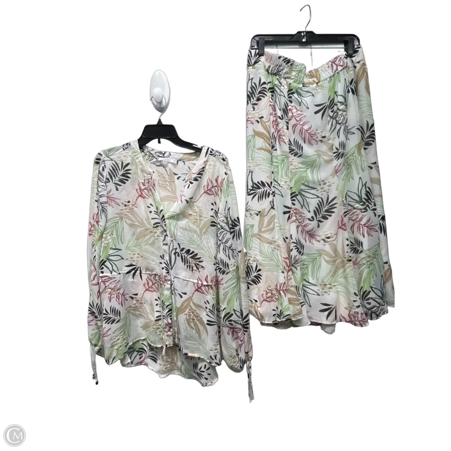 Skirt Set 2pc By Chicos In Green & Red, Size: 12