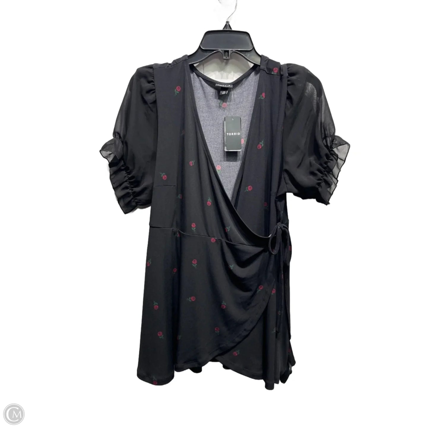 Top Short Sleeve By Torrid In Black & Red, Size: L
