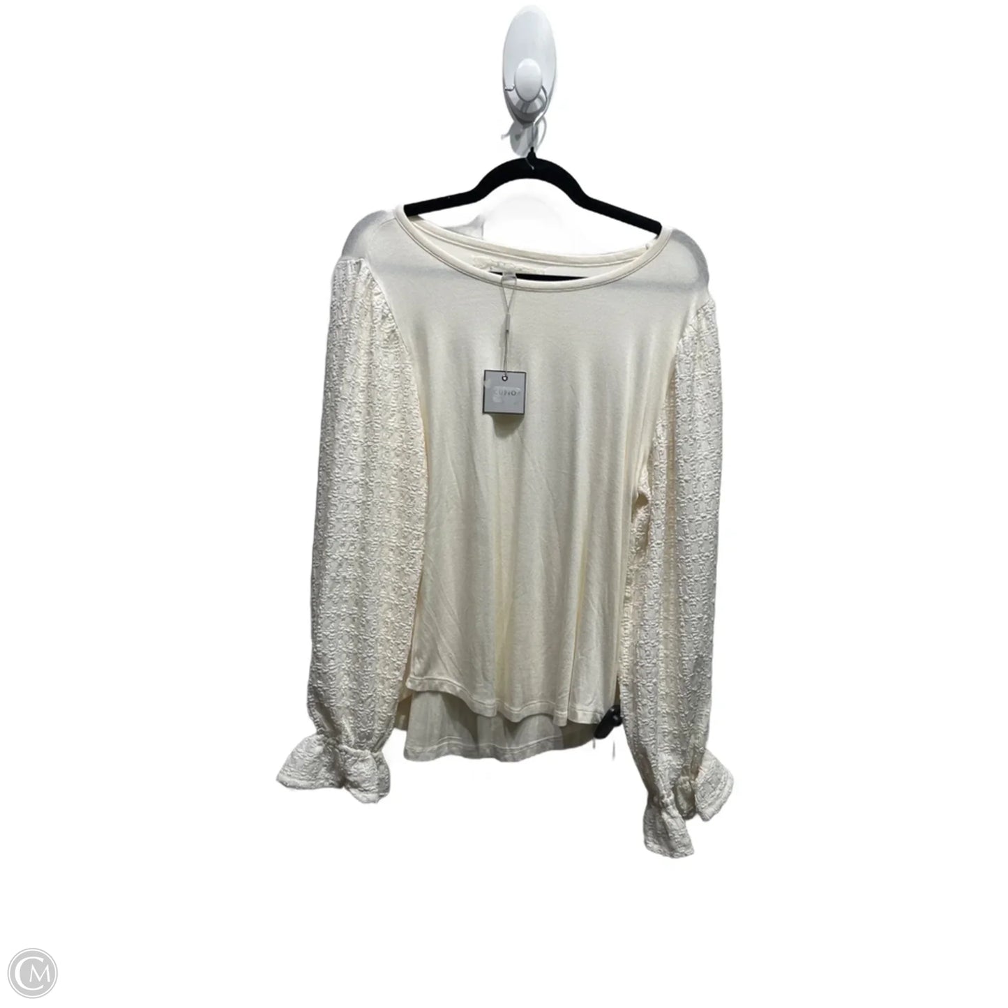 Top Long Sleeve By Cupio In Cream, Size: L
