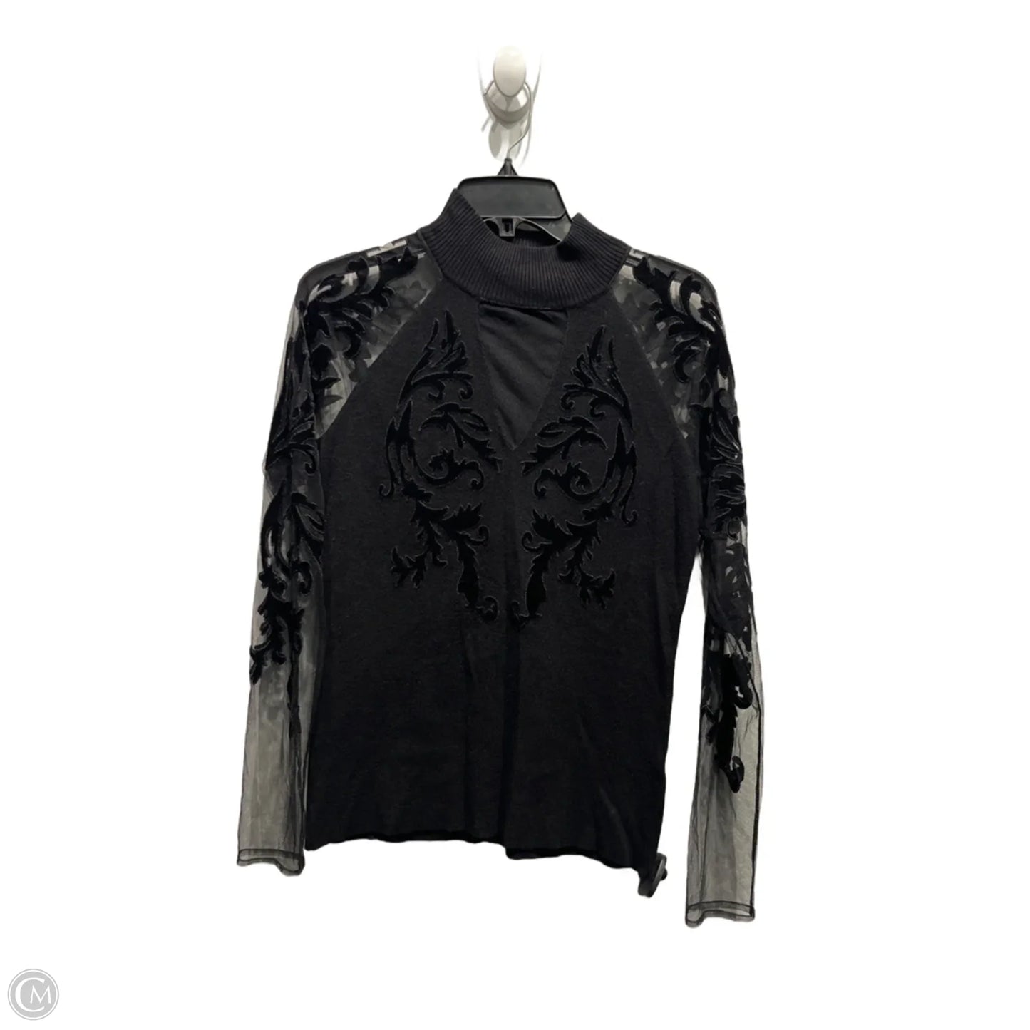 Top Long Sleeve By Inc In Black, Size: M