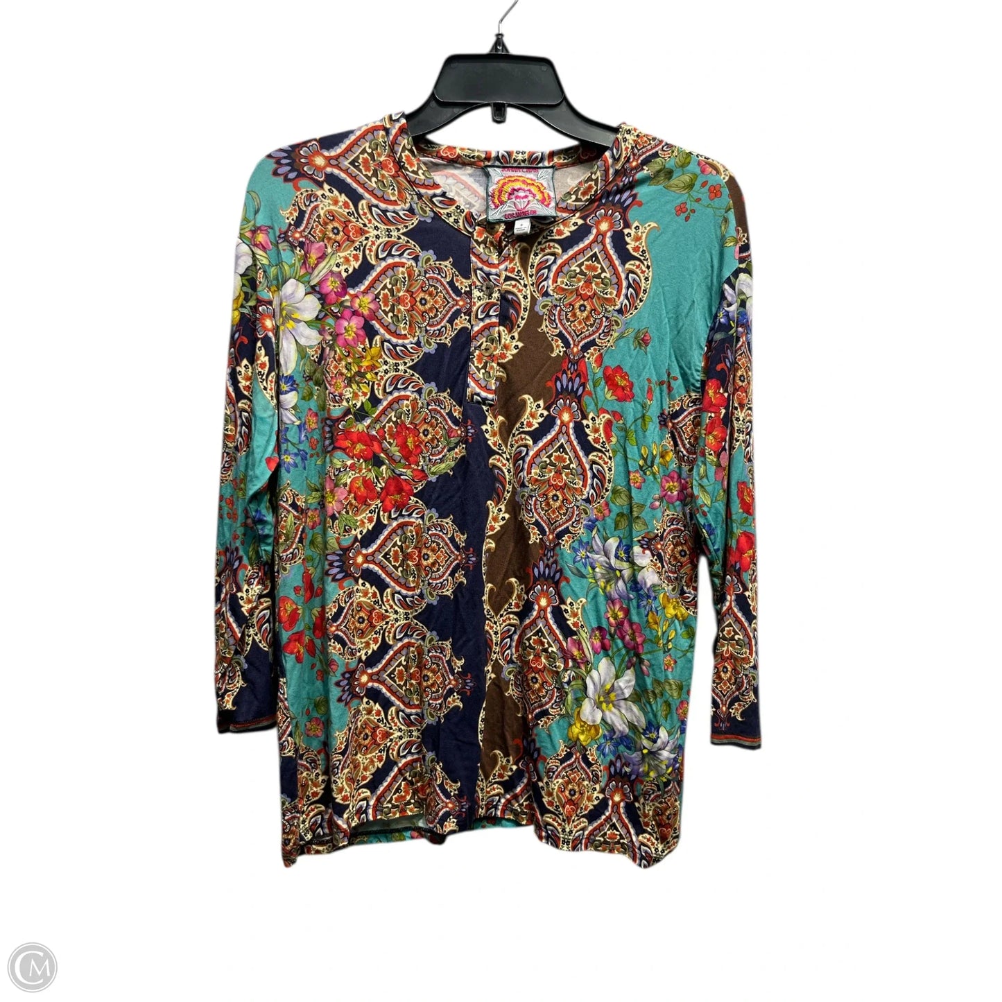 Top Long Sleeve By Johnny Was In Blue & Red, Size: S