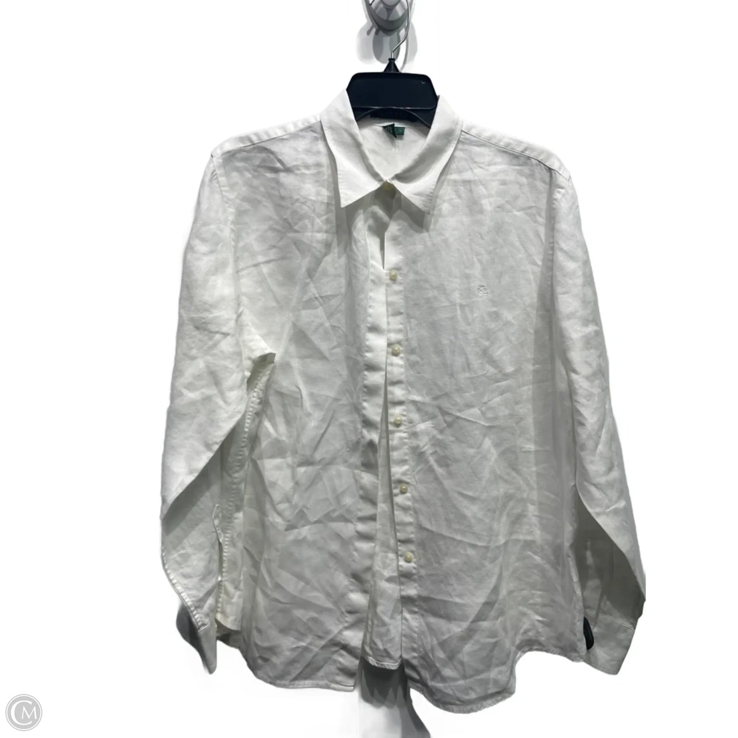Top Long Sleeve By Lauren By Ralph Lauren In White, Size: L