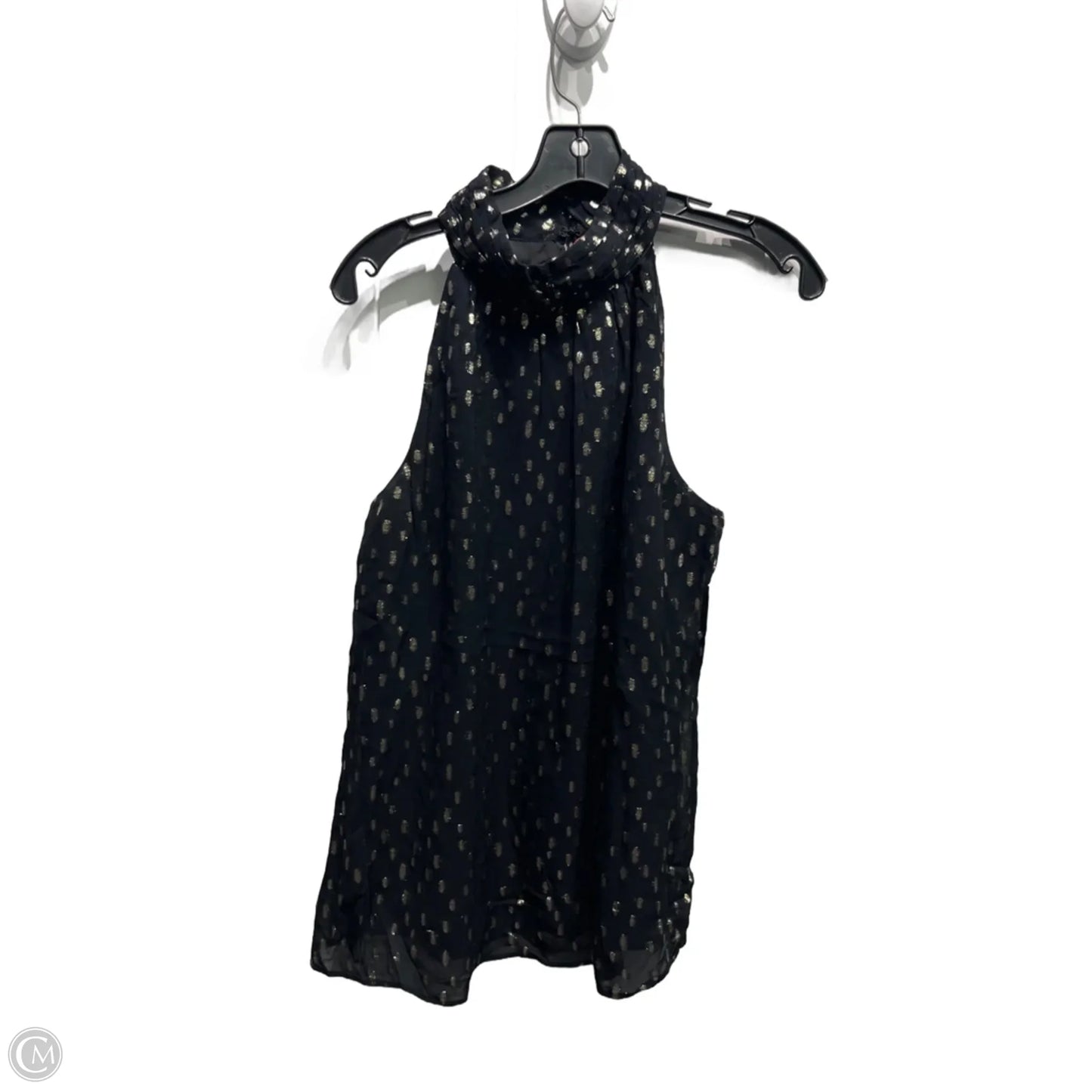Top Sleeveless Designer By Lilly Pulitzer In Black & Gold, Size: 8