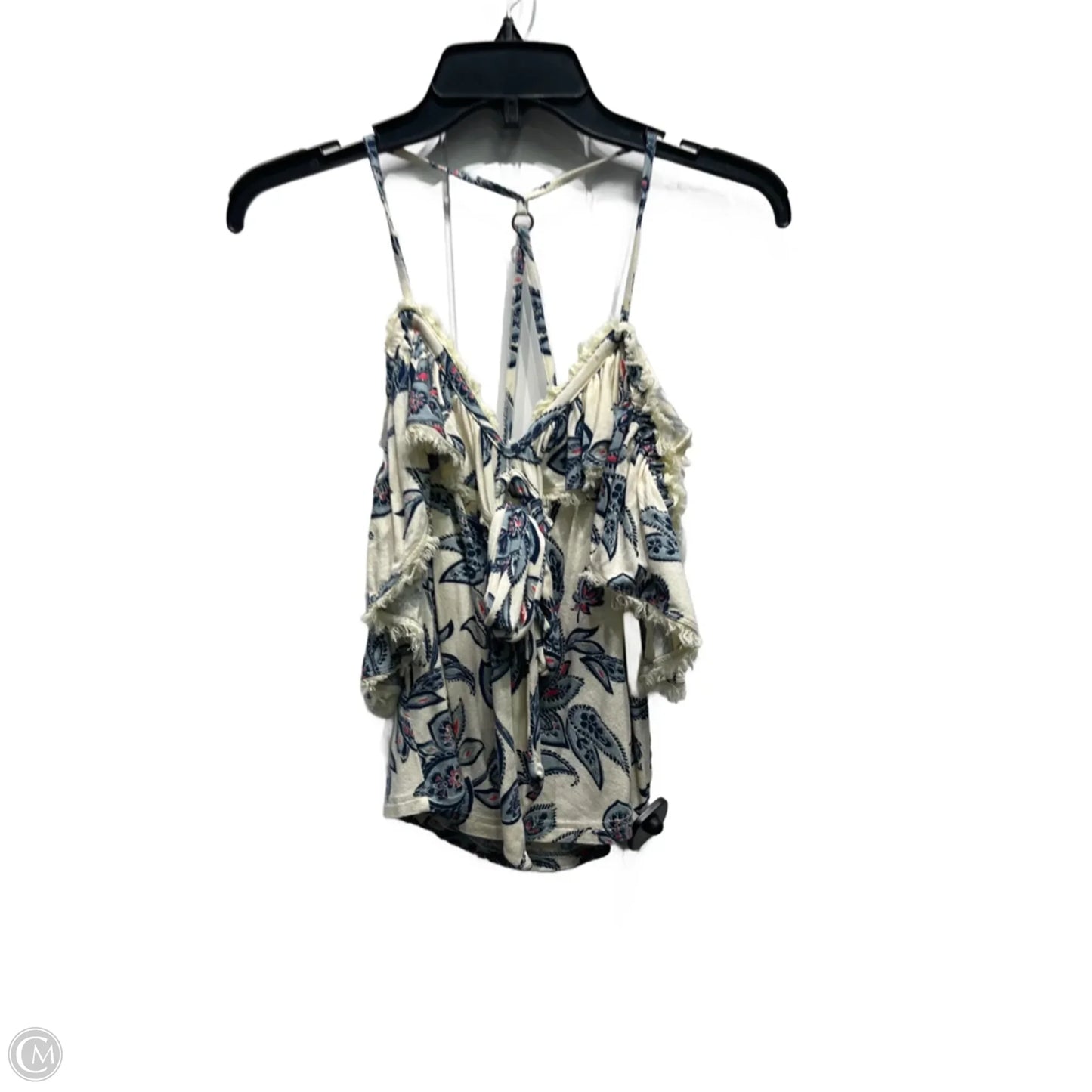 Top Short Sleeve By Free People In Blue & Cream, Size: M