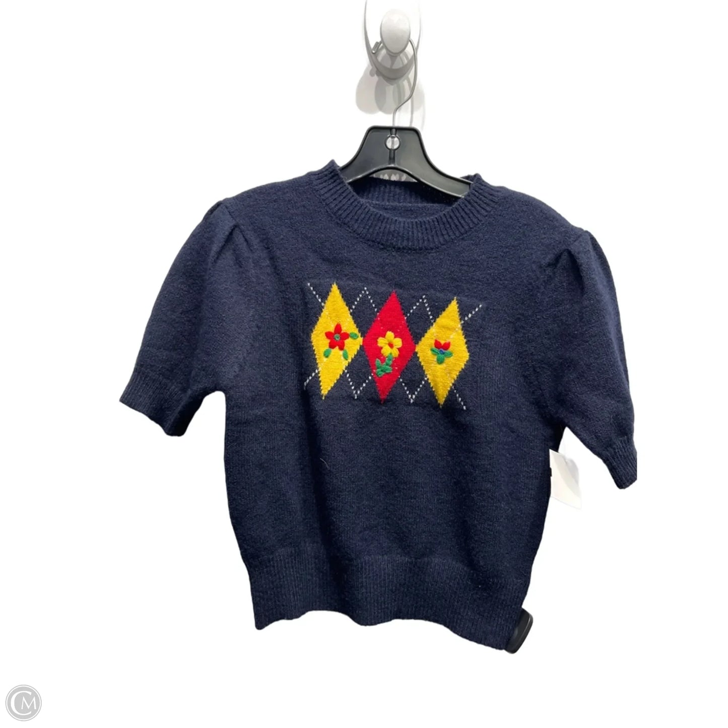 Sweater Short Sleeve By Clothes Mentor In Blue & Red, Size: S
