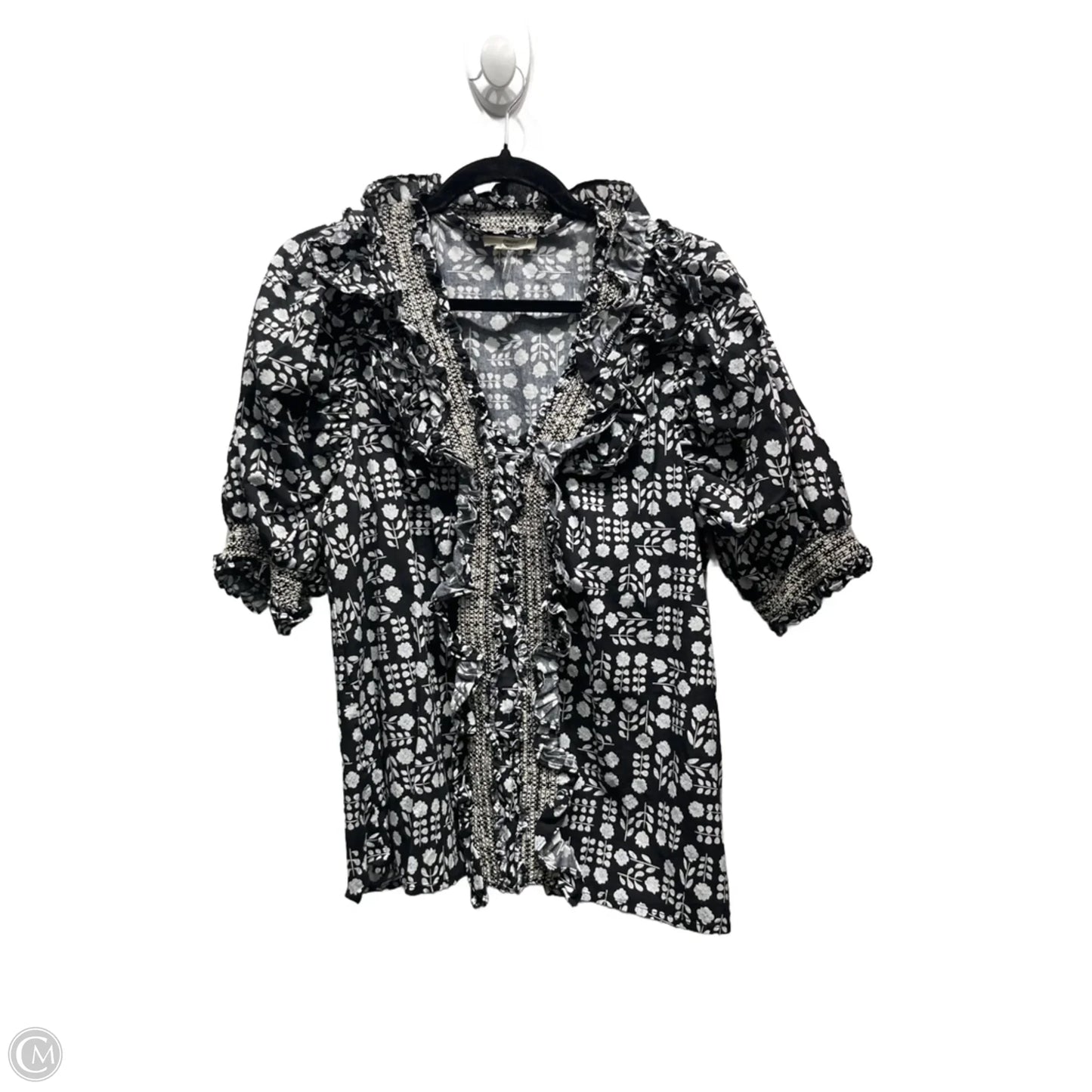 Top Short Sleeve By Entro In Black & White, Size: S