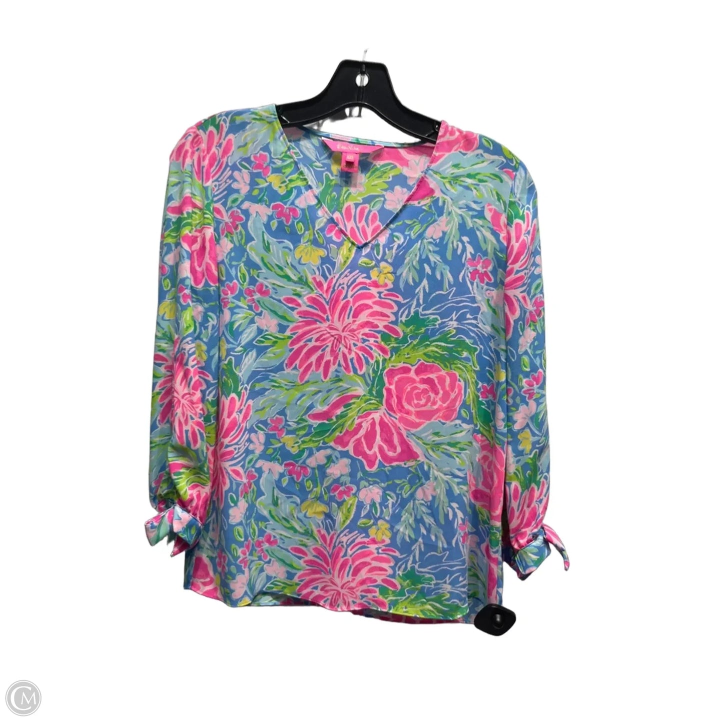 Top Long Sleeve Designer By Lilly Pulitzer In Blue & Pink, Size: Xxs