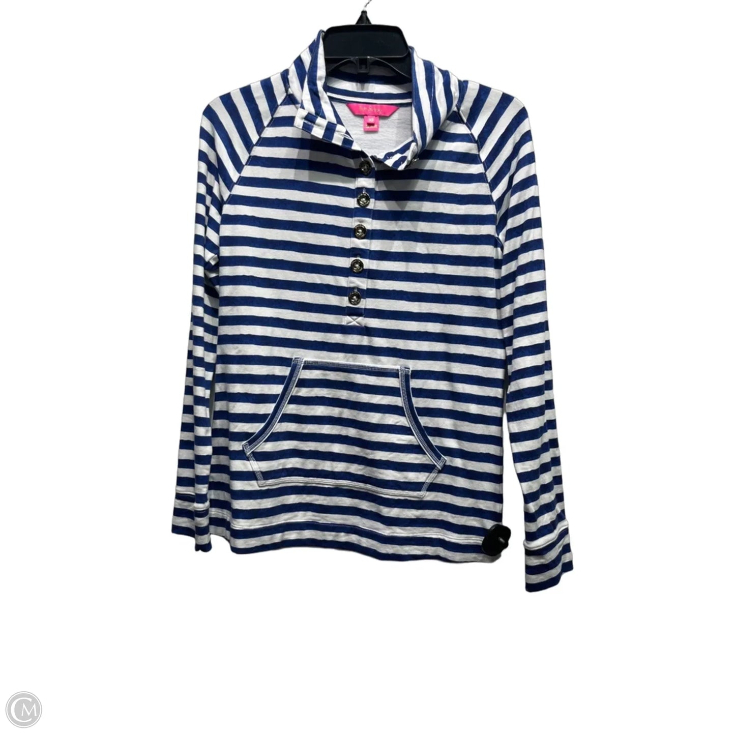 Top Long Sleeve Designer By Lilly Pulitzer In Blue & White, Size: Xs