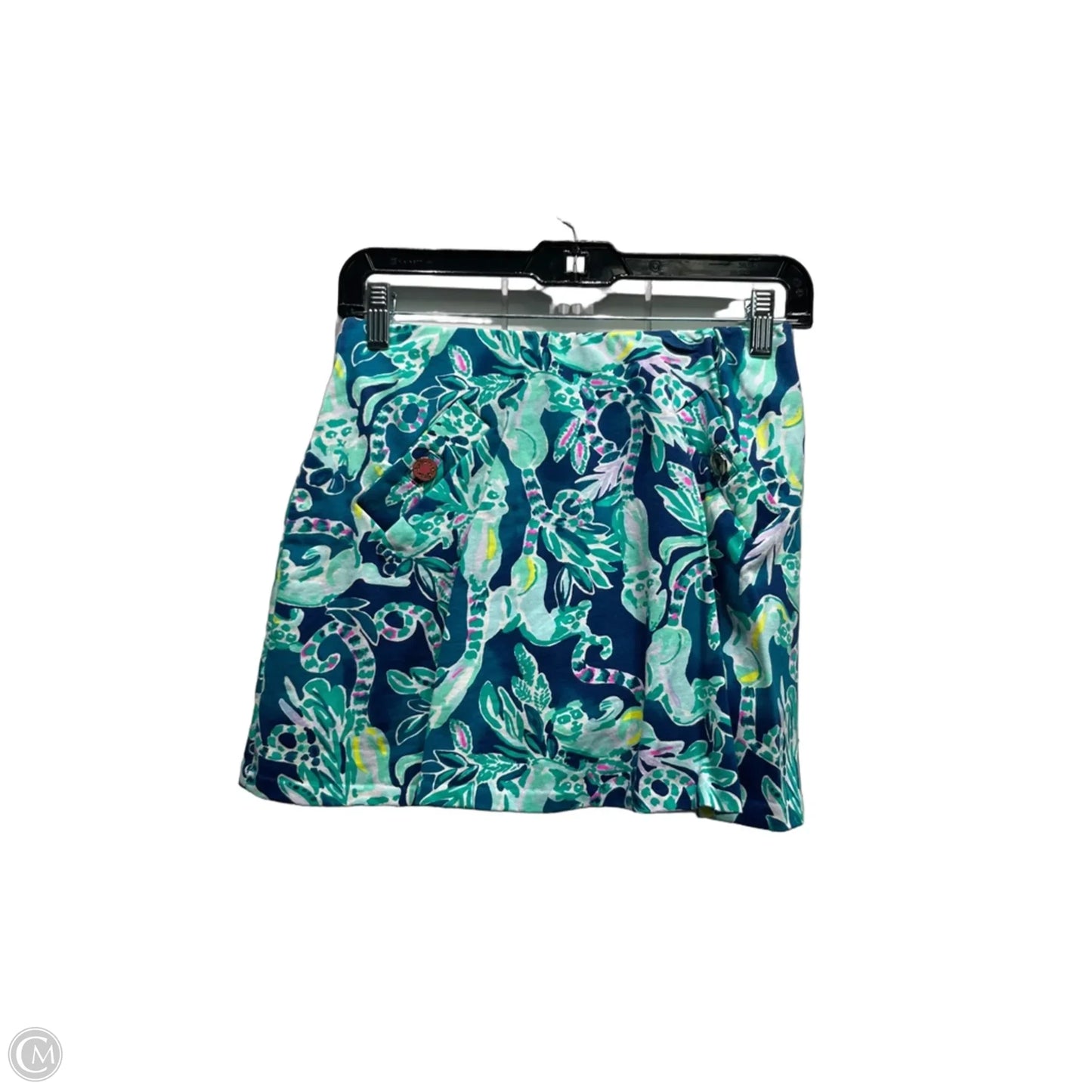 Skort Designer By Lilly Pulitzer In Green & Pink, Size: Xs