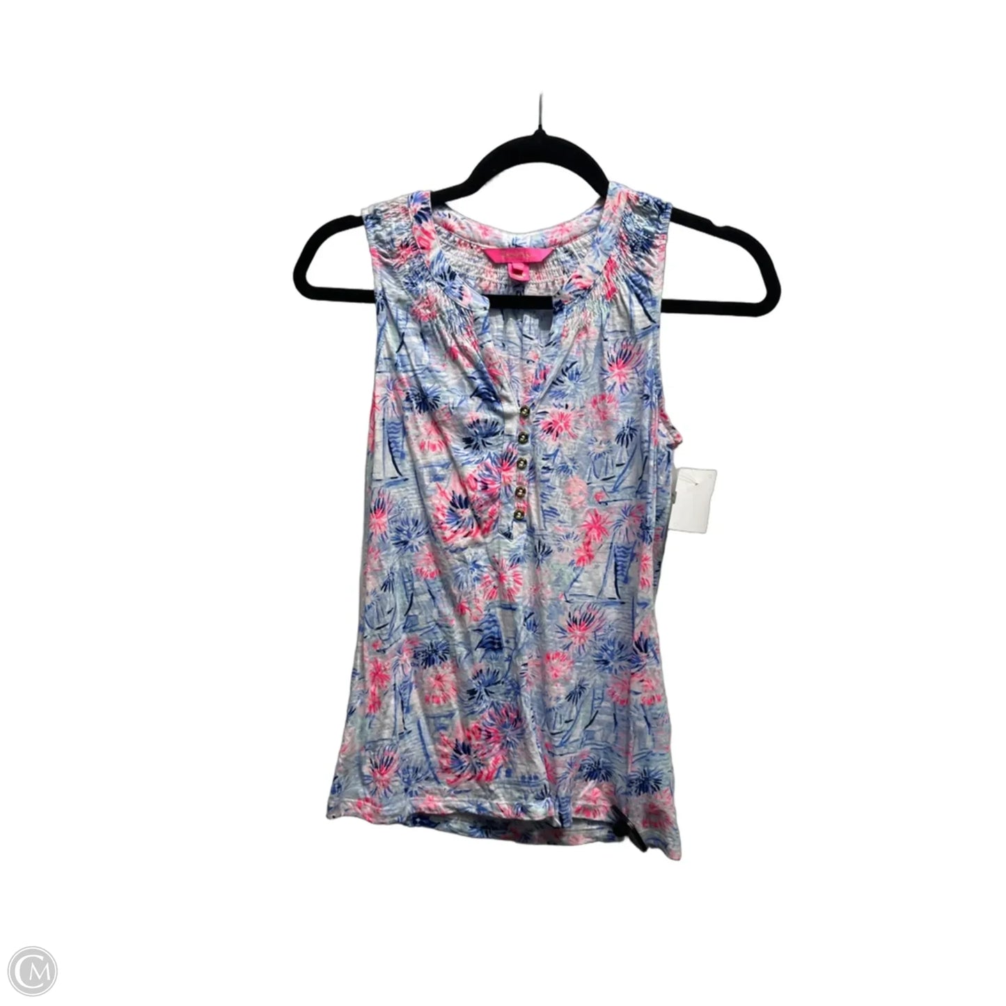 Top Sleeveless Designer By Lilly Pulitzer In Blue & Pink, Size: Xxs