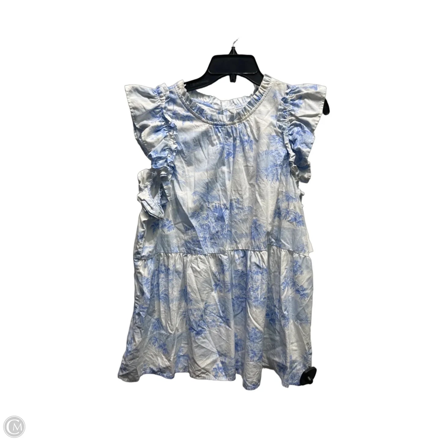 Top Short Sleeve By Crown And Ivy In Blue & White, Size: Xxl