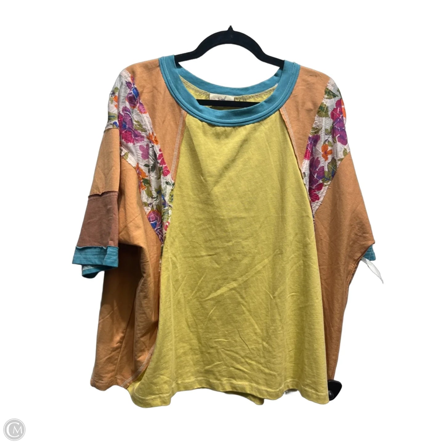 Top Short Sleeve By Easel In Orange & Yellow, Size: S