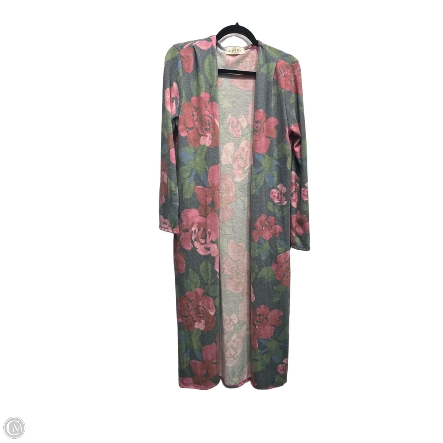 Sweater Cardigan By Haptics In Green & Pink, Size: S
