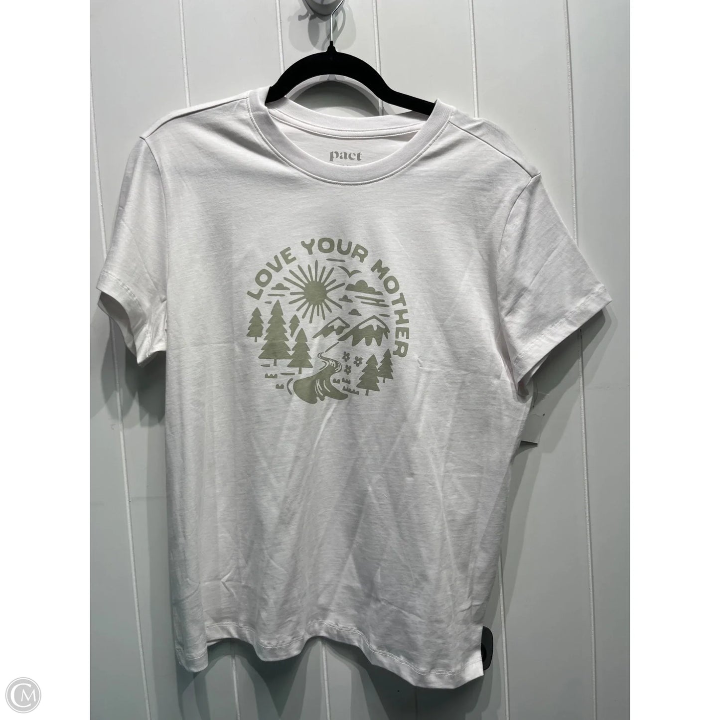 Top Short Sleeve Basic By Pact In White, Size: L