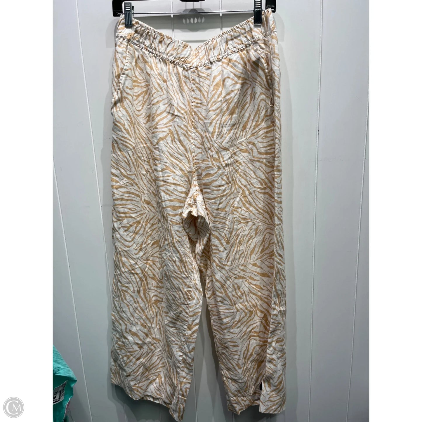 Pants Linen By Cynthia Rowley In Tan & White, Size: L