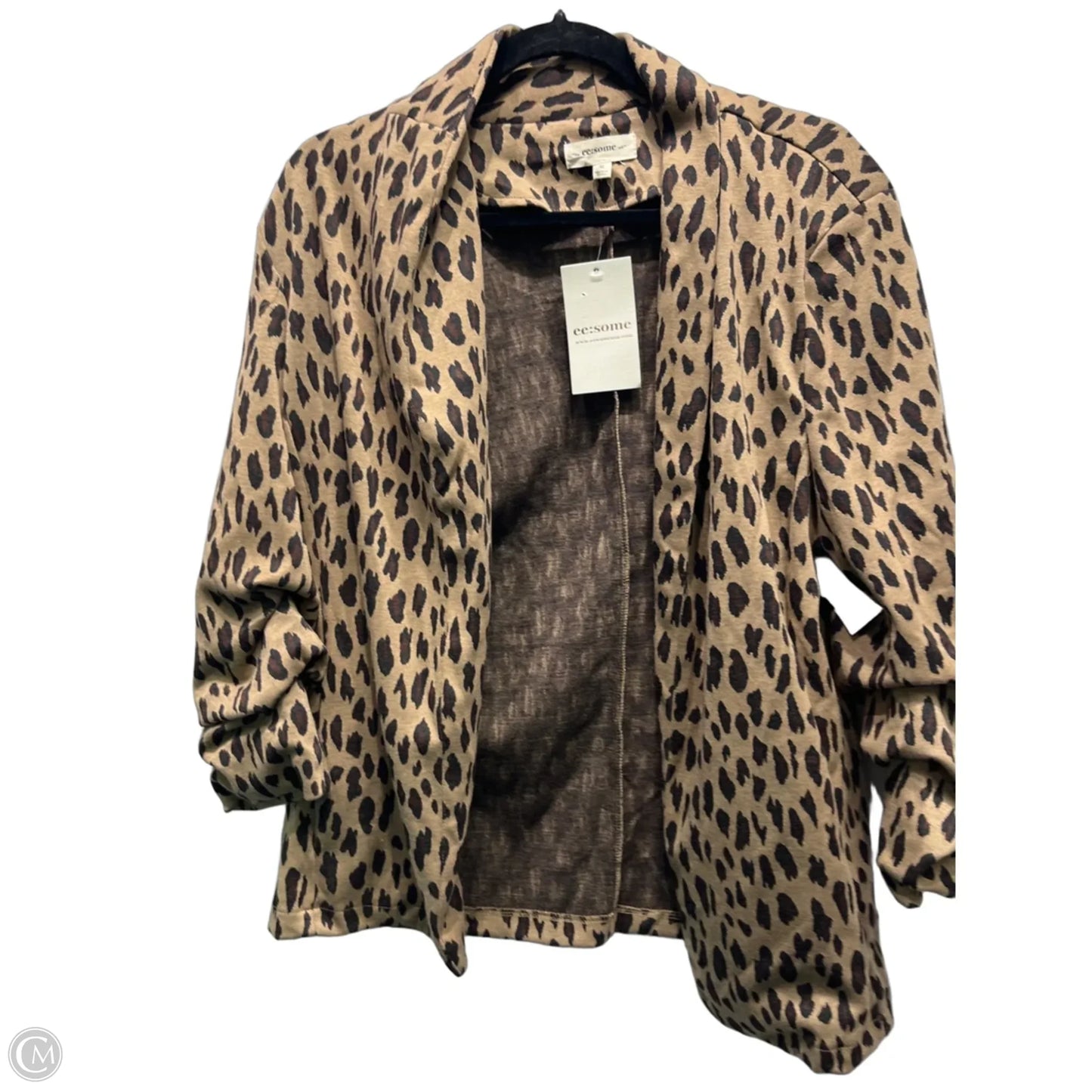 Blazer By Ee Some In Brown & Tan, Size: M