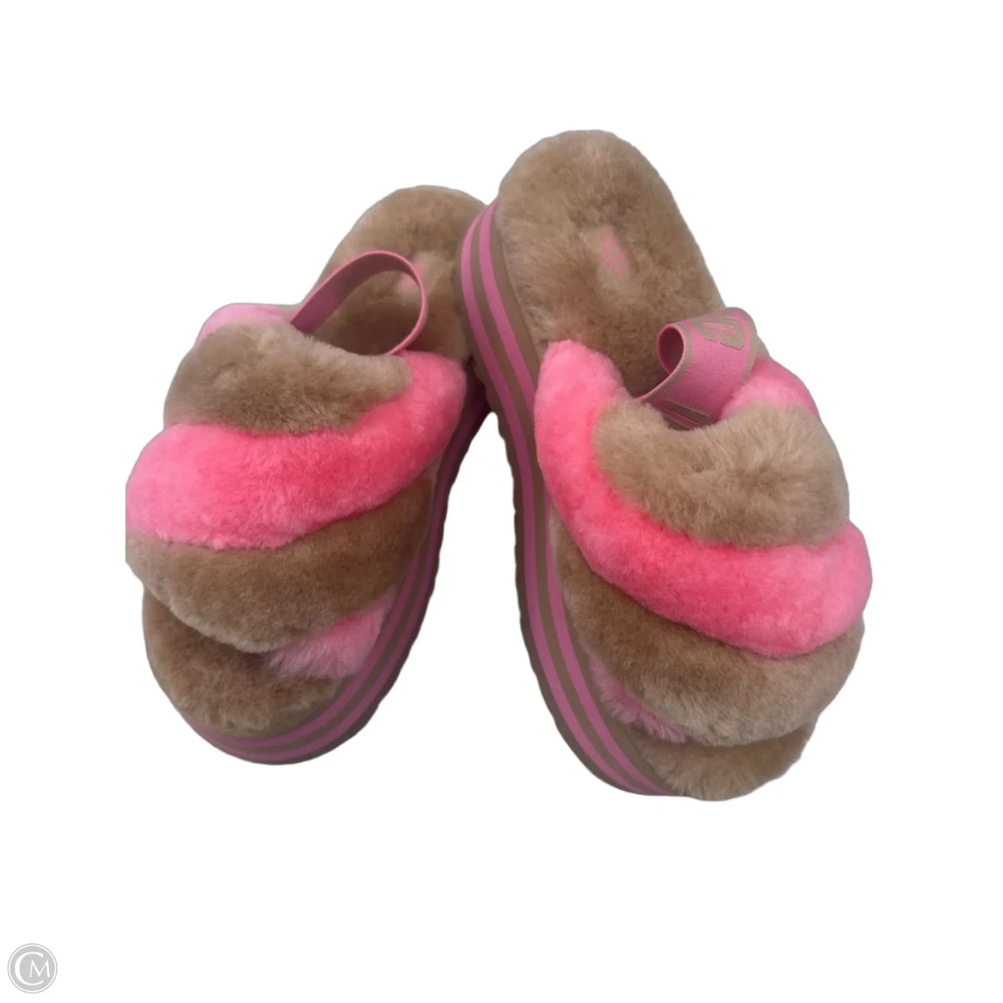 Sandals Designer By Ugg In Pink & Tan, Size: 7