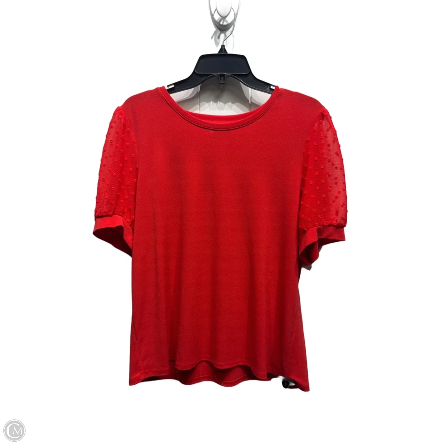 Top Short Sleeve By Cece In Red, Size: L