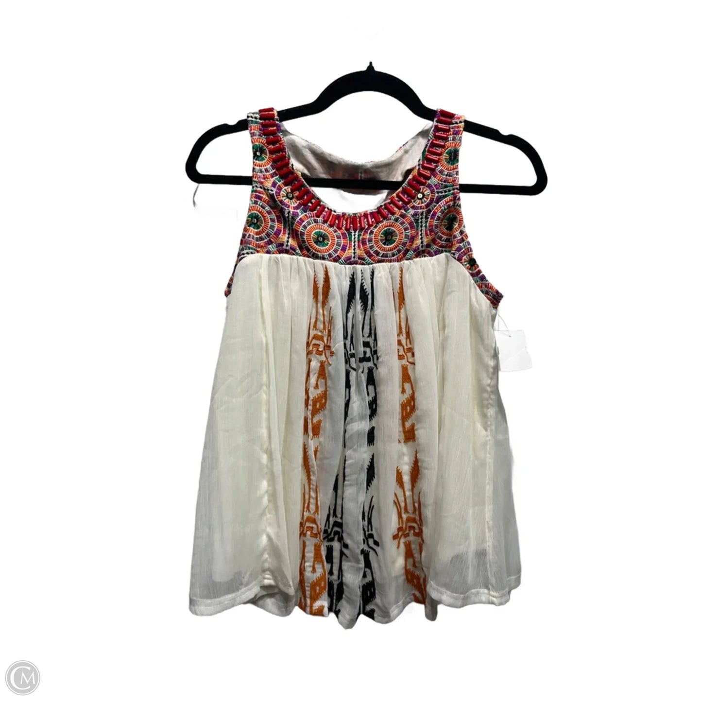 Top Sleeveless By Akemi And Kin In Cream & Red, Size: Xs