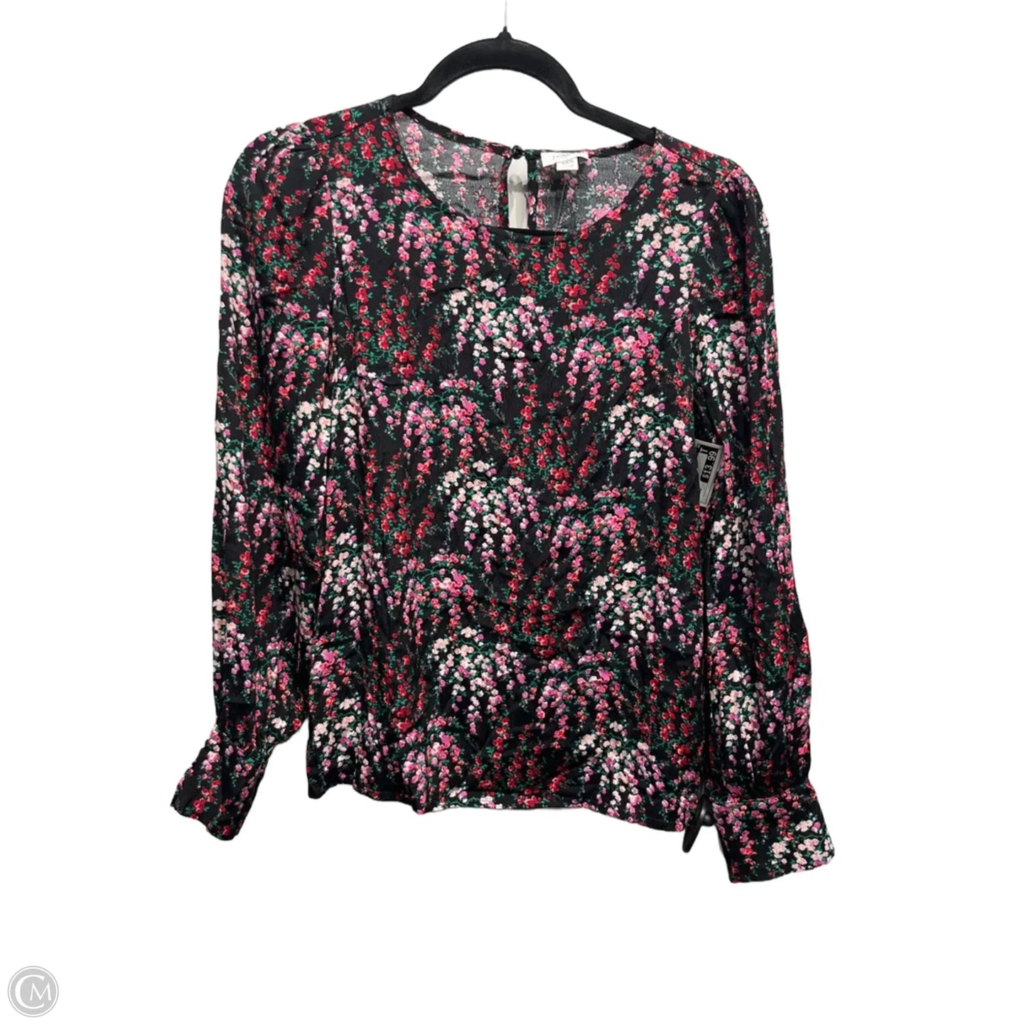 Top Long Sleeve By J. Crew In Black & Red, Size: Xxs