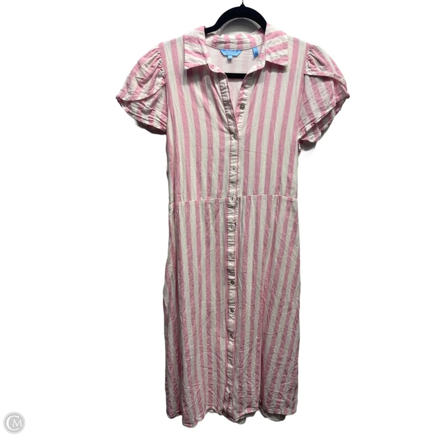 Dress Casual Midi By Draper James In Pink & White, Size: M