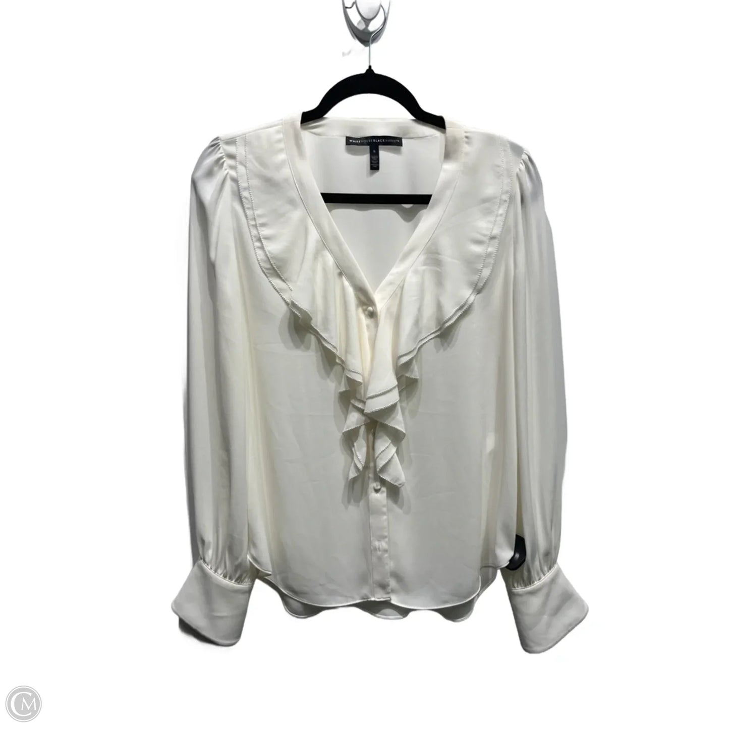 Blouse Long Sleeve By White House Black Market In Cream, Size: S