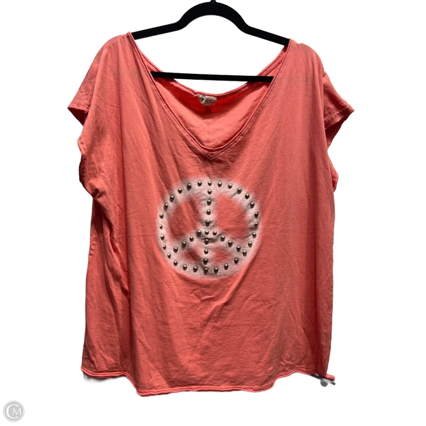 Top Short Sleeve By Pol In Orange, Size: L